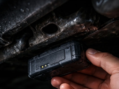 Come vengono collocati i localizzatori GPS magnetici sotto le auto.