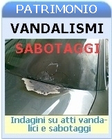Investigazioni atti vandalici.